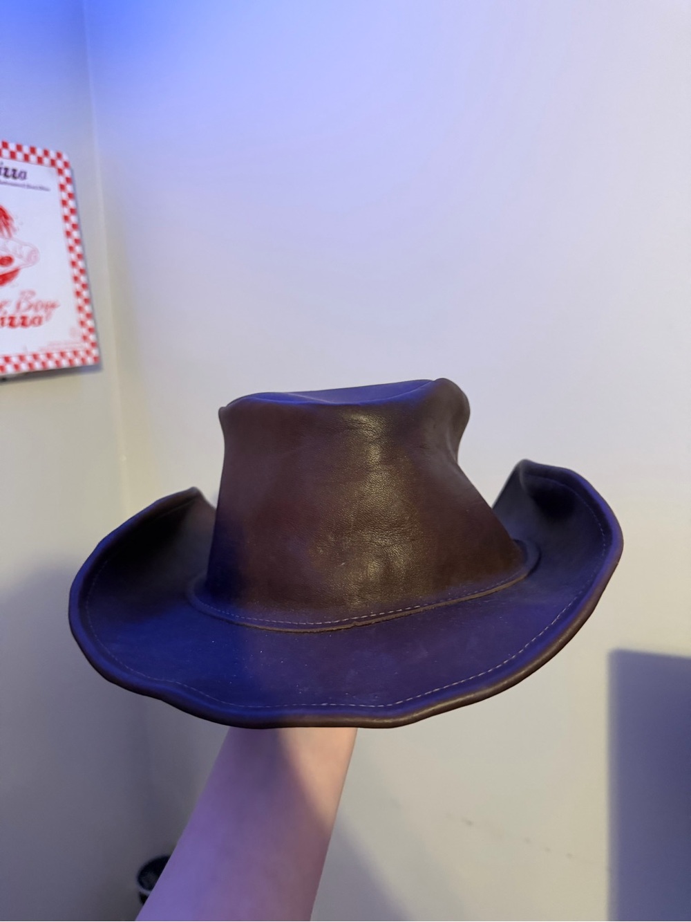 Men's Leather Western Hat - Brown